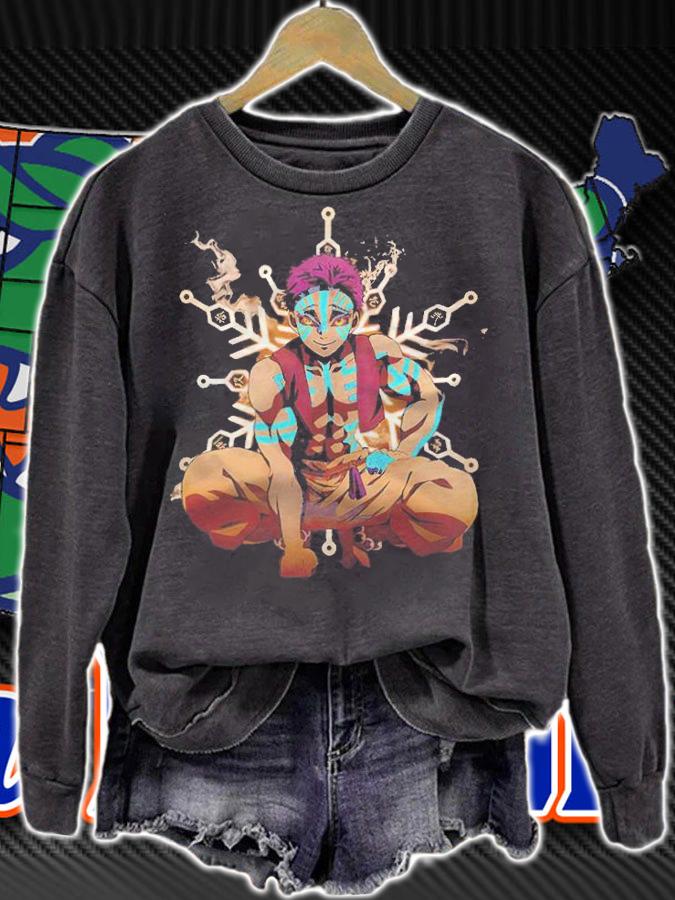 Demon Slayer Demon Akaza logo art T-shirt t-shirt