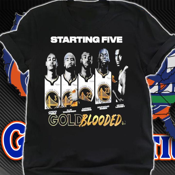 Golden State Warriors 2022 Gold Blooded Warriors Starting Five Shirt t-shirt shirt