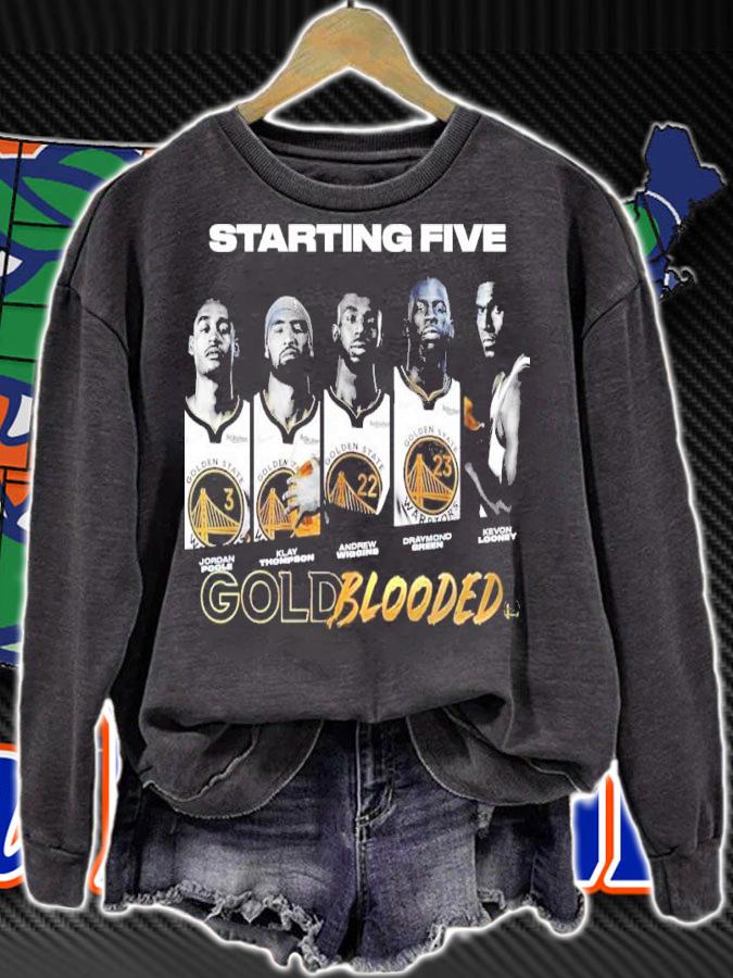 Golden State Warriors 2022 Gold Blooded Warriors Starting Five Shirt t-shirt sweatshirt