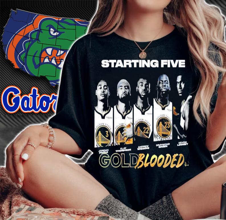 Golden State Warriors 2022 Gold Blooded Warriors Starting Five Shirt t-shirt woman shirt