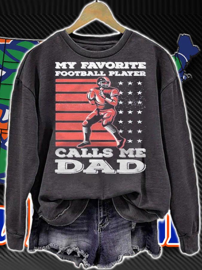 My Favorite Football Player Calls Me Dad American Flag Shirt t-shirt