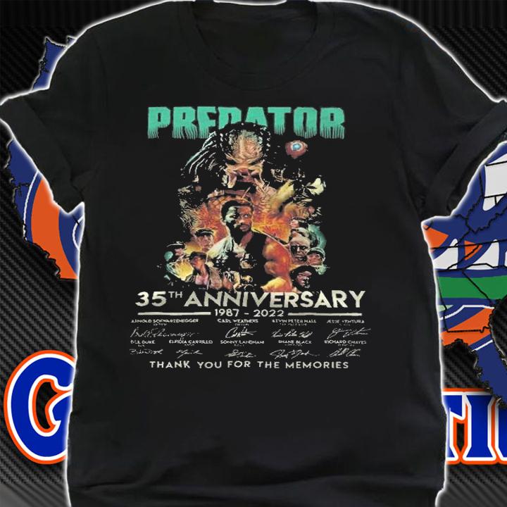Predator 35th Anniversary 1987-2022 Signatures Thank You For The Memories Shirt t-shirt shirt