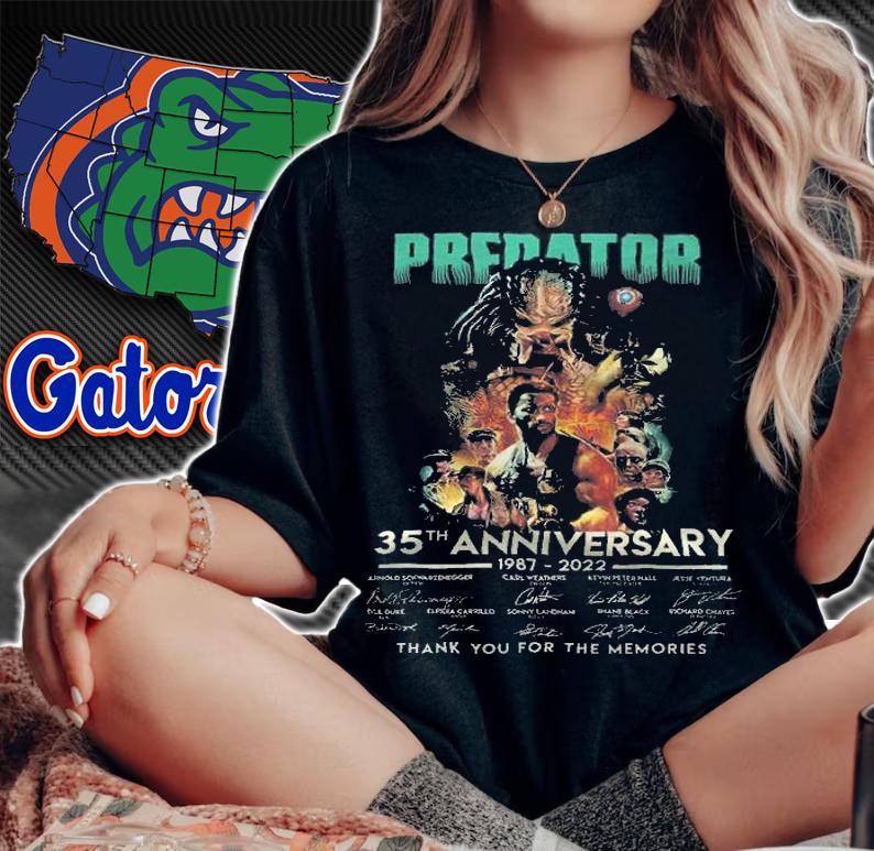 Predator 35th Anniversary 1987-2022 Signatures Thank You For The Memories Shirt t-shirt woman shirt