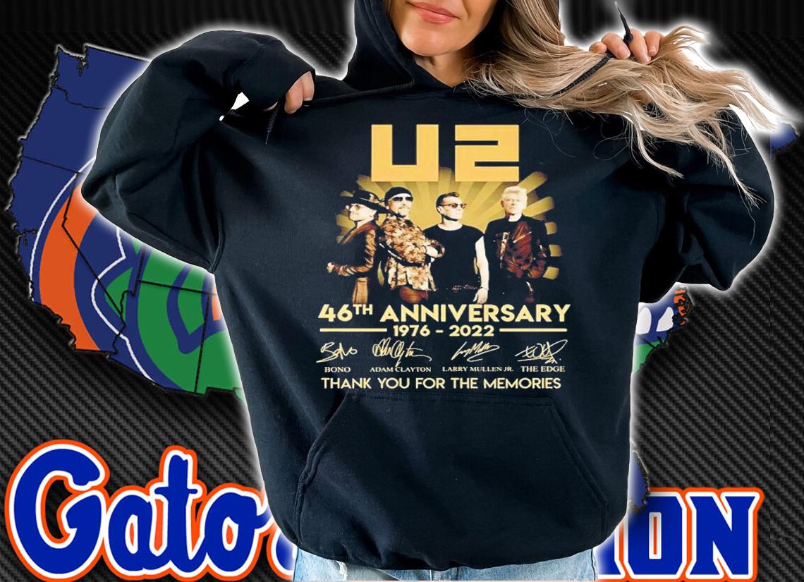 U2 46th Anniversary 1976-2022 Signatures Thank You For The Memories Shirt t-shirt