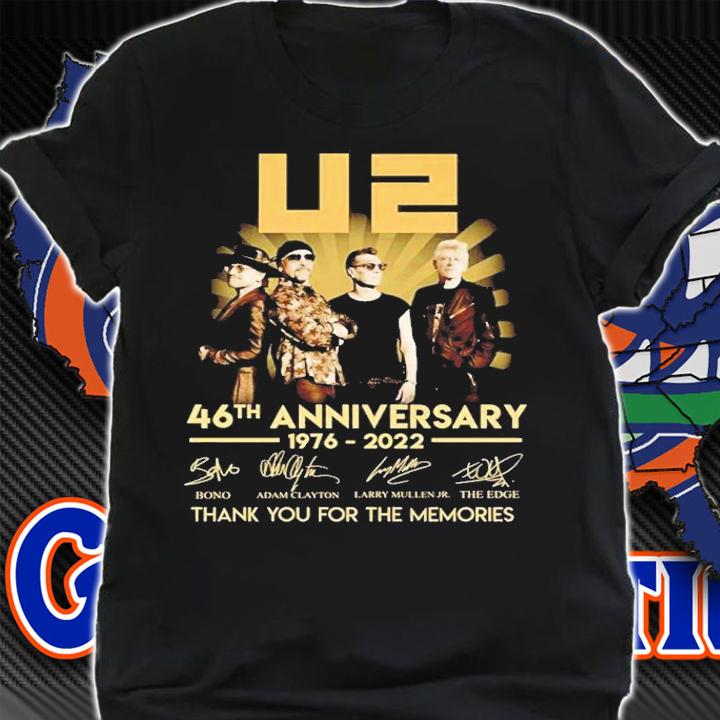 U2 46th Anniversary 1976-2022 Signatures Thank You For The Memories Shirt t-shirt