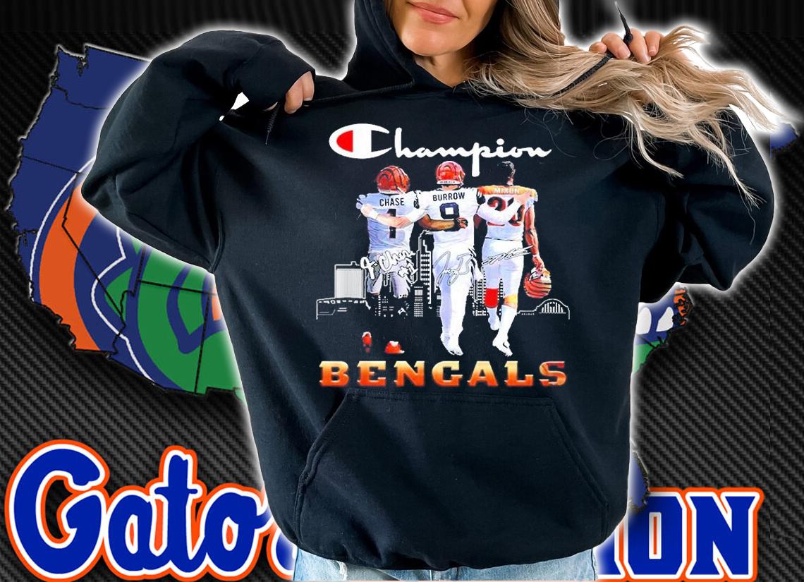 Champion Bengals Chase Burrow and Mixon 2022 signature shirt t-shirt