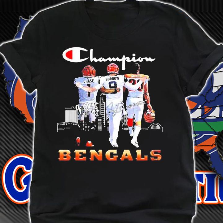 Champion Bengals Chase Burrow and Mixon 2022 signature shirt t-shirt
