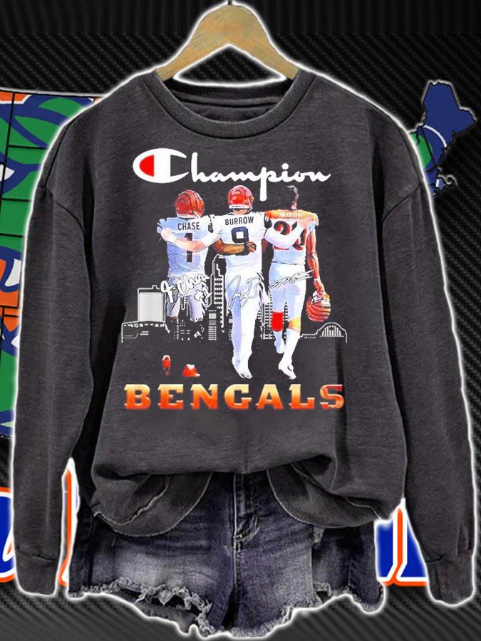 Champion Bengals Chase Burrow and Mixon 2022 signature shirt t-shirt