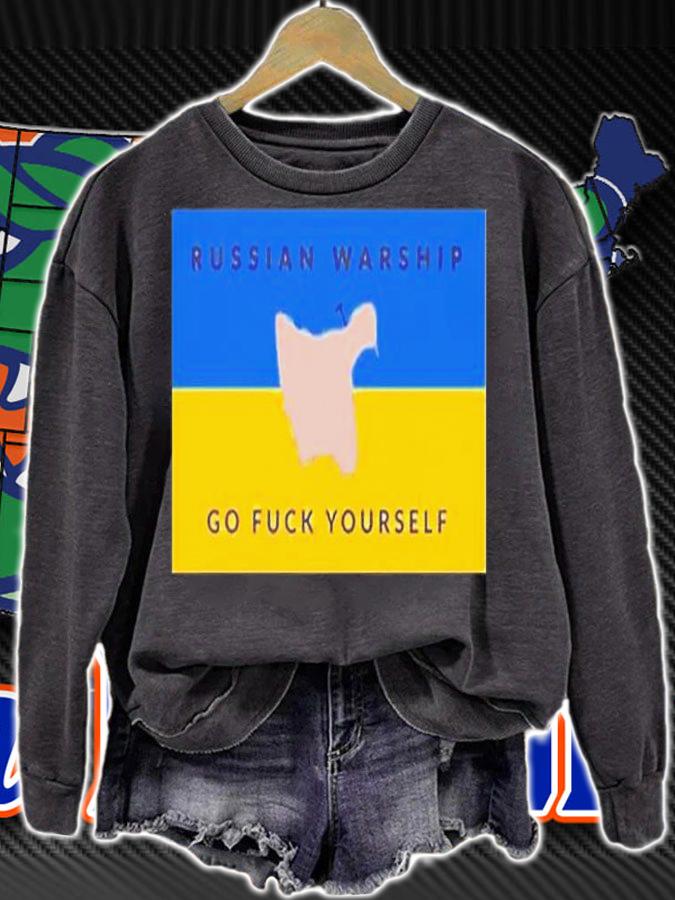 Russian Warship Go Fuck Yourself Pray For Ukraine T-Shirt t-shirt sweatshirt