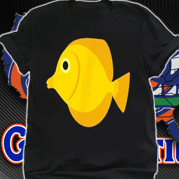 Yellow Tang Fish Print Animal Shirt t-shirt shirt
