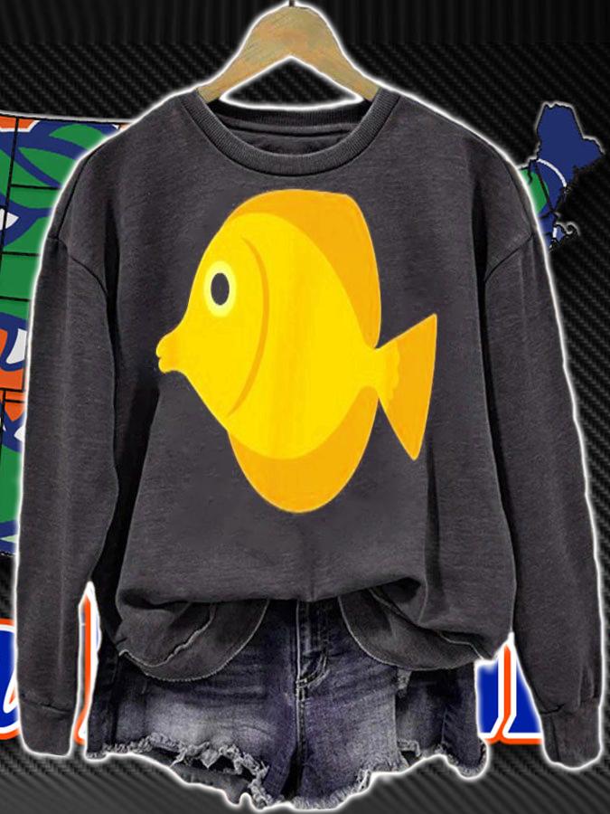 Yellow Tang Fish Print Animal Shirt t-shirt sweatshirt