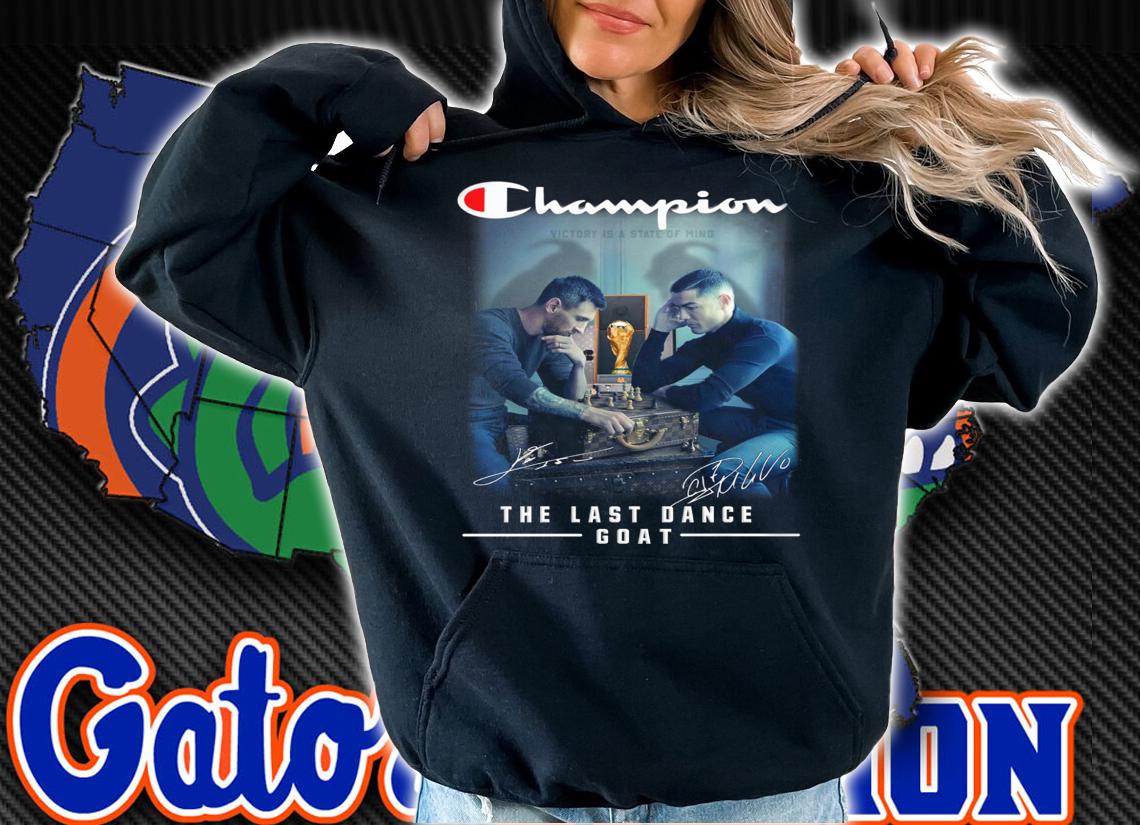 Champion Lionel Messi and Cristiano Ronaldo The Last Dance Goat Signatures t-shirt