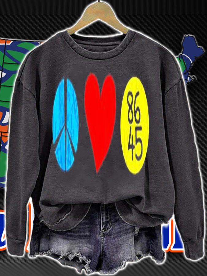 Mens 86 45 8645 Vote Against Trump 2021 Peace Love T-Shirt t-shirt sweatshirt