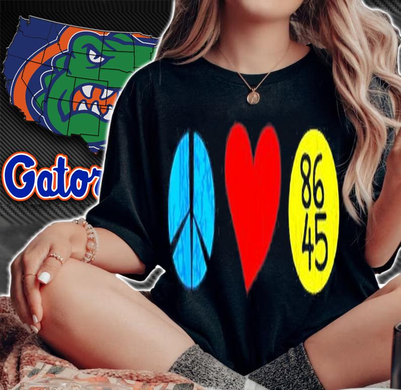 Mens 86 45 8645 Vote Against Trump 2021 Peace Love T-Shirt t-shirt woman shirt