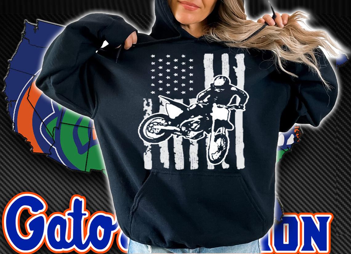 Retro Dirt Bike American Flag Motocross Enduro Rider Gift Pullover T-Shirt t-shirt hoodie
