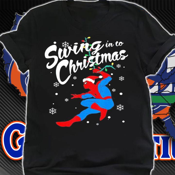 Spider-Man Swing In To Christmas Shirt t-shirt shirt