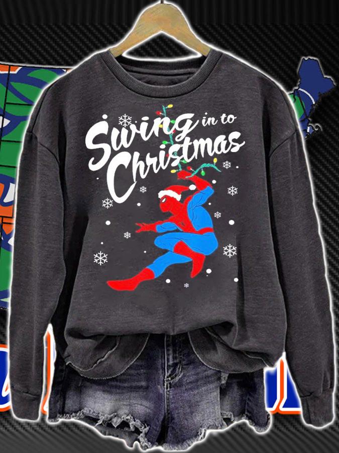 Spider-Man Swing In To Christmas Shirt t-shirt sweatshirt