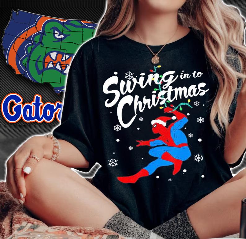 Spider-Man Swing In To Christmas Shirt t-shirt woman shirt