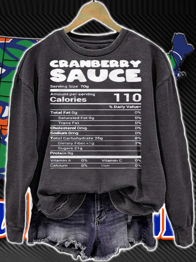 Cranberry Sauce Nutrition Funny Christmas Matching Costume Shirt t-shirt sweatshirt