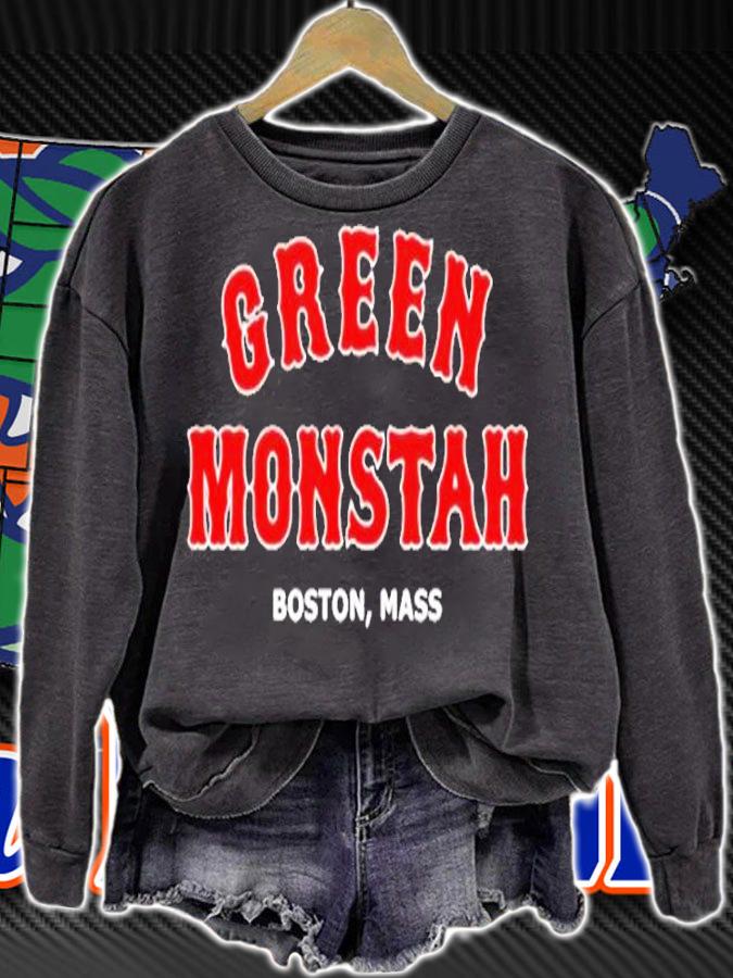 Green Monstah Funny Boston Mass New England Sports T-Shirt t-shirt sweatshirt