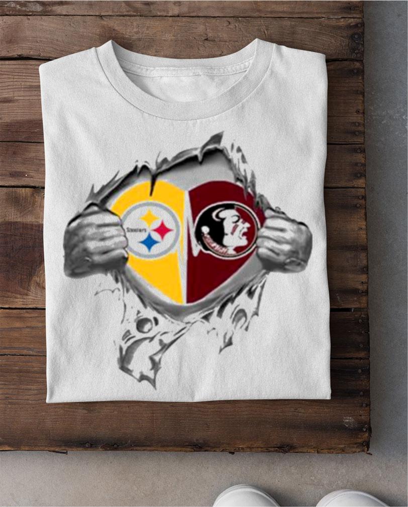 Blood Inside Me Pittsburgh Steelers And Florida State Seminoles t-shirt