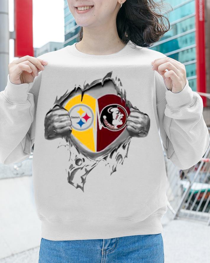 Blood Inside Me Pittsburgh Steelers And Florida State Seminoles t-shirt