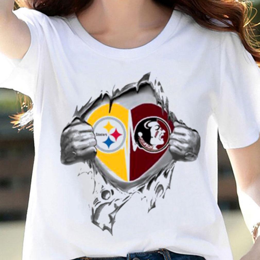 Blood Inside Me Pittsburgh Steelers And Florida State Seminoles t-shirt