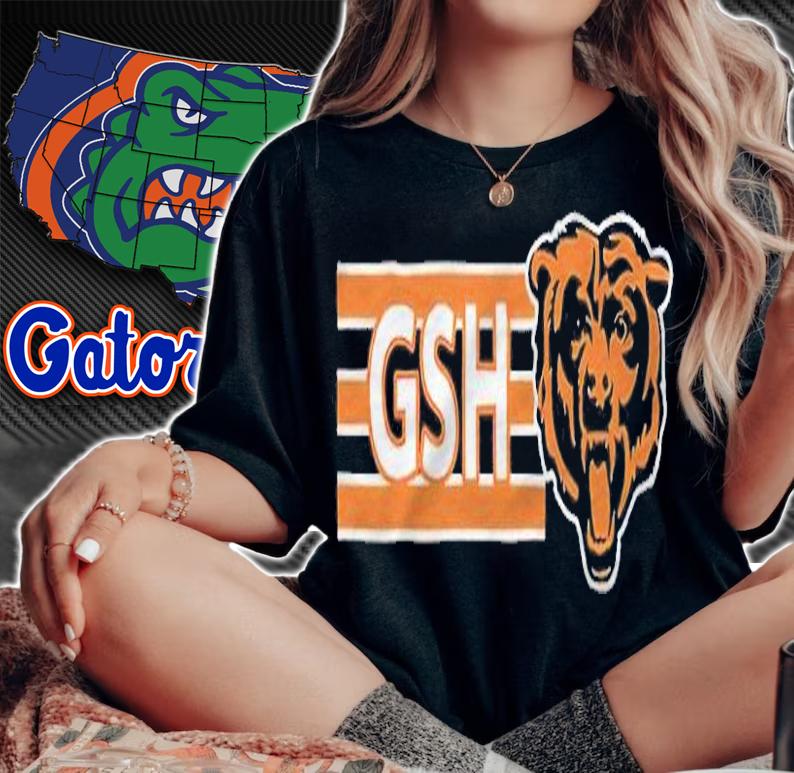 Gsh on Chicago Bears logo T-shirt t-shirt woman shirt