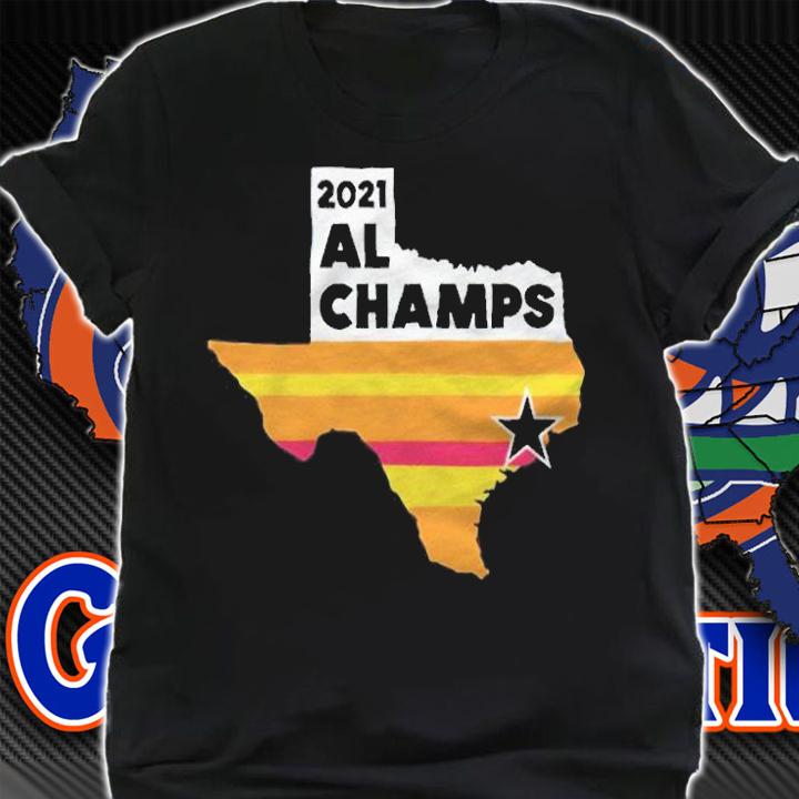 Houston Astros 2021 Al Champs Texas map T-shirt t-shirt