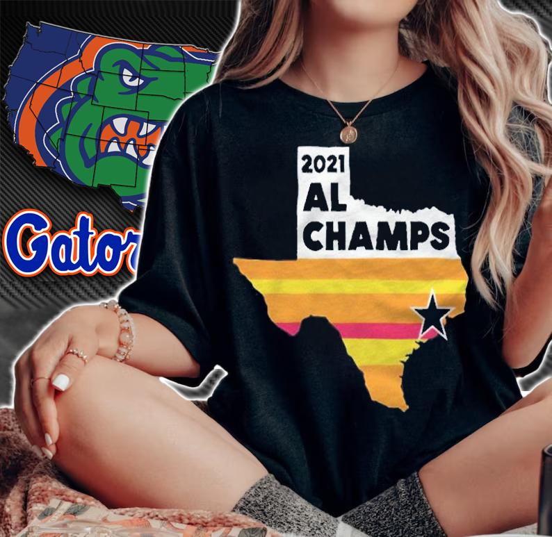 Houston Astros 2021 Al Champs Texas map T-shirt t-shirt