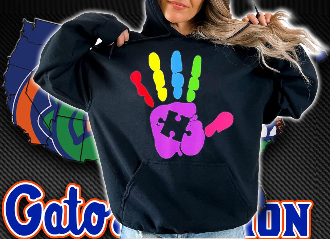 Strong Hand Puzzle Piece Autism Awareness T-Shirt t-shirt