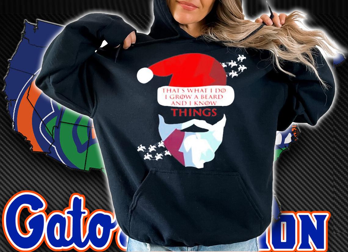 I Grow Beard And I Know Things Santa Christmas Gift T-Shirt hoodie