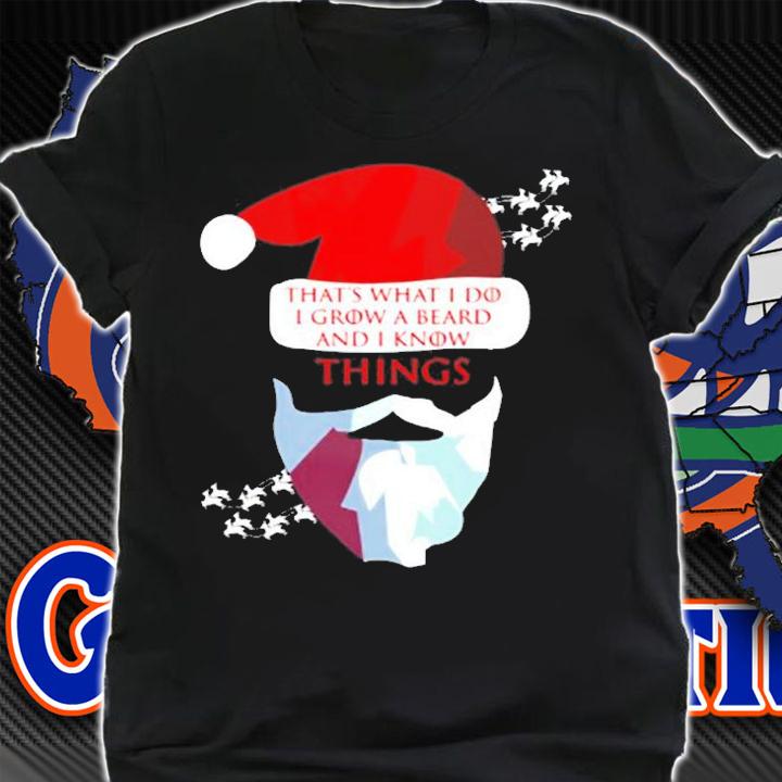 I Grow Beard And I Know Things Santa Christmas Gift T-Shirt shirt