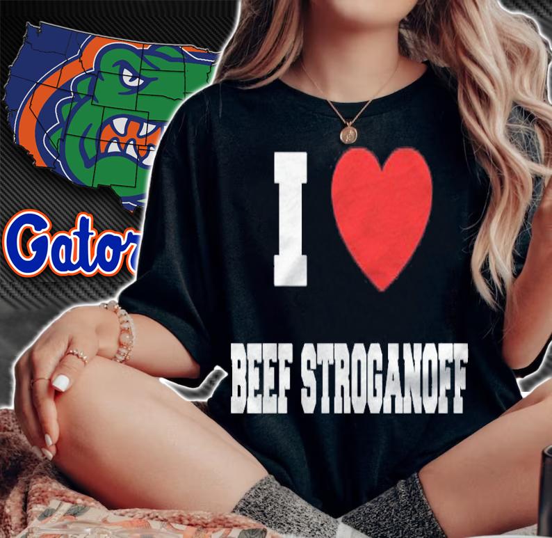 I Love Beef Stroganoff Red Heart T-shirt woman shirt