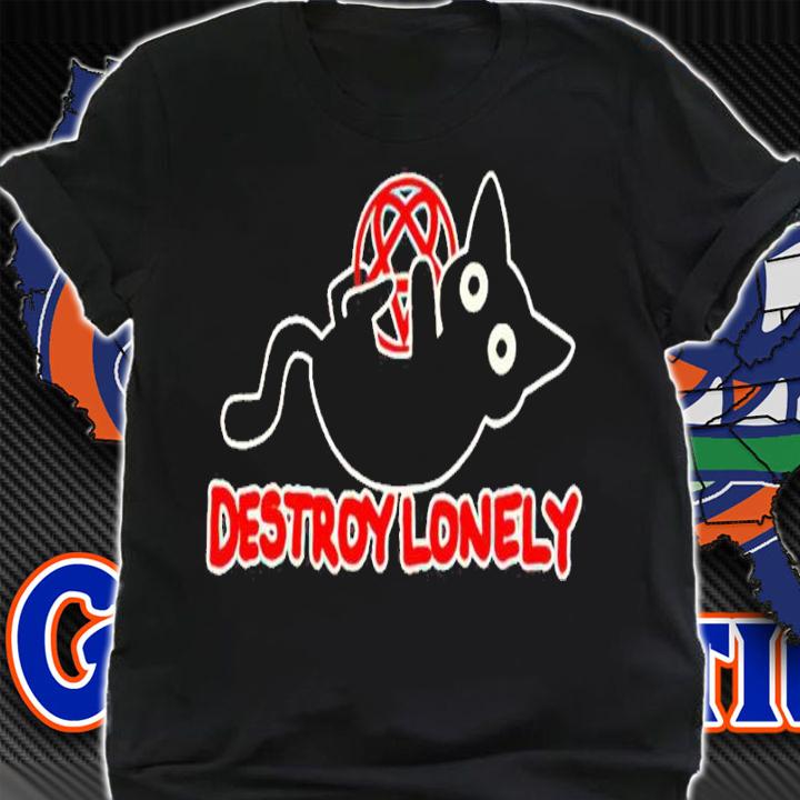 Kodone X Destroy Lonely Black Cat Shirt shirt