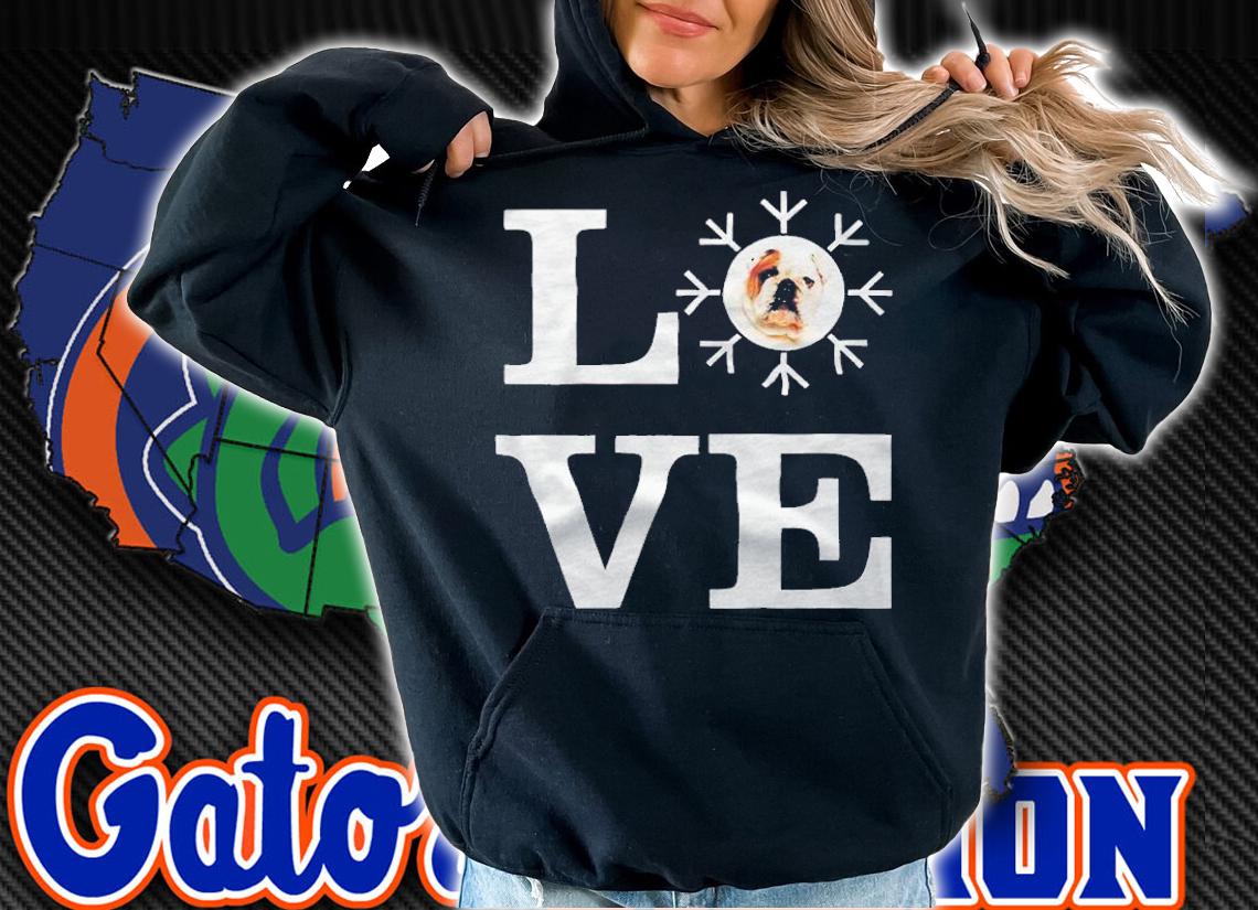 Love Snowflake Dog French Bulldog T-shirt hoodie