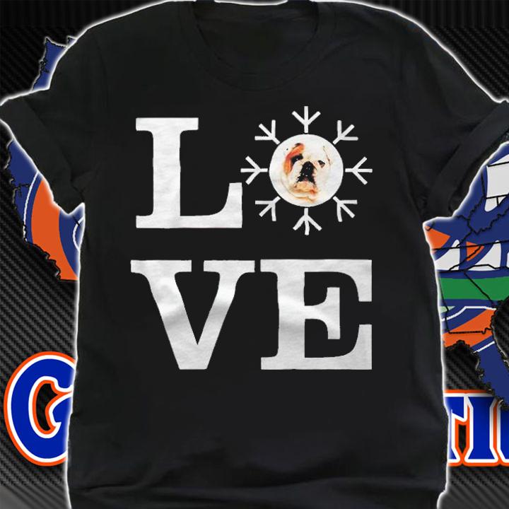 Love Snowflake Dog French Bulldog T-shirt shirt