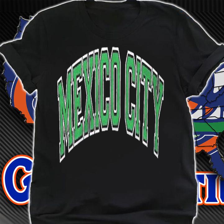 Mexico City Varsity Style Green Text Shirt