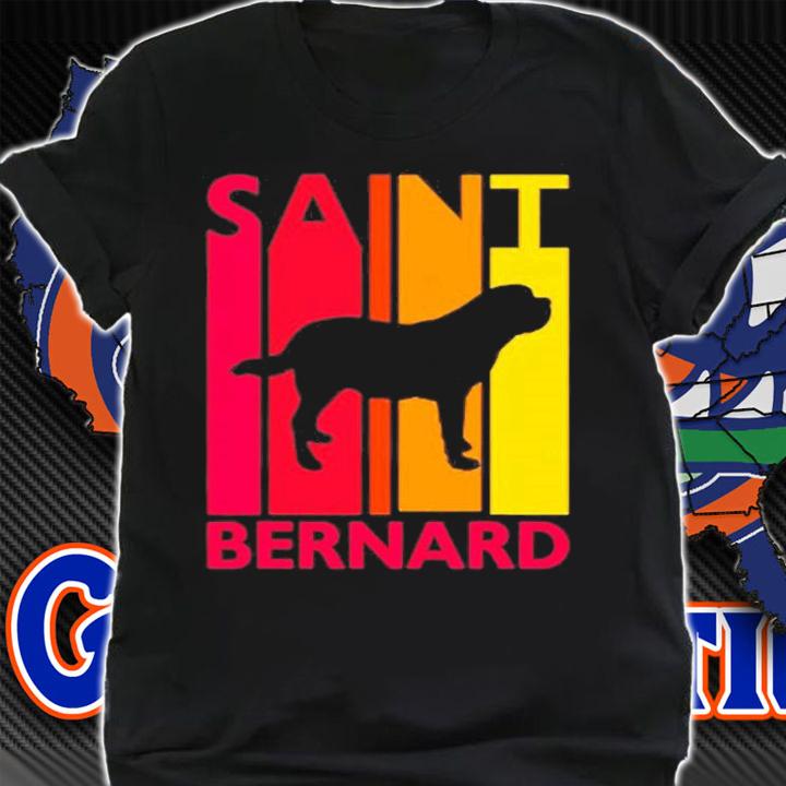 Retro Saint Bernard Vintage Bernie Dog Gift For Dog Lover T-Shirt