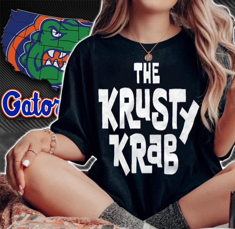 The Krusty Krab text logo T-shirt woman shirt