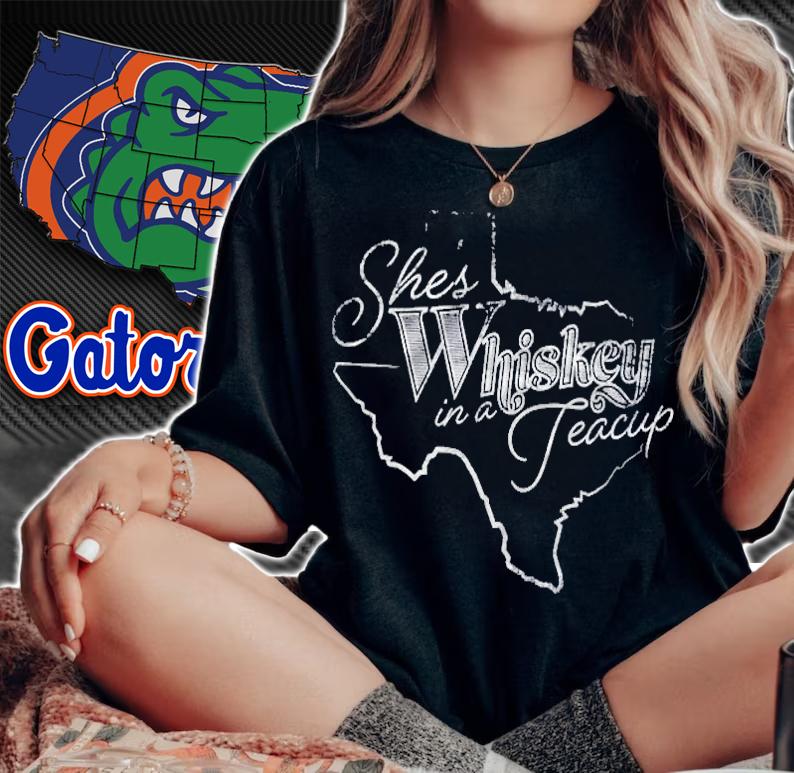 Vintage Shes Whiskey In A Teacup Texas Weathered Shirt woman shirt