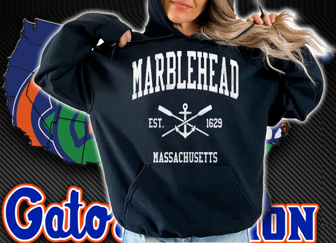 Marblehead Ma Vintage Crossed Oars & Boat Anchor Sports shirt hoodie