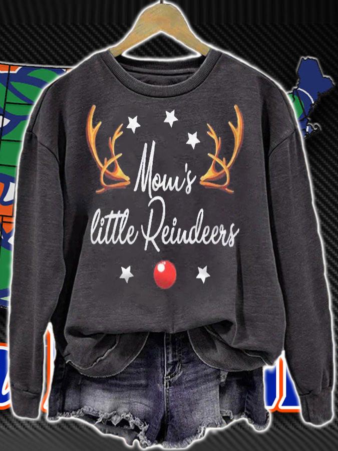 Moms Little Reindeers Funny Reindeers Christmas Shirt sweatshirt