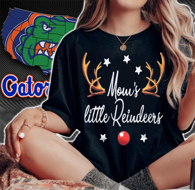Moms Little Reindeers Funny Reindeers Christmas Shirt woman shirt