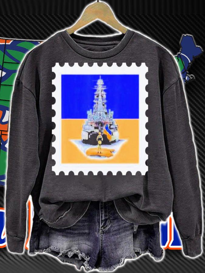 Ukraine Postage Stamp Soldier Flag Pride Shirt