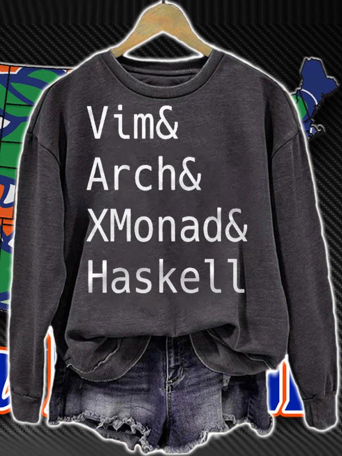 Vim & Arch & Xmonad & Haskell Shirt