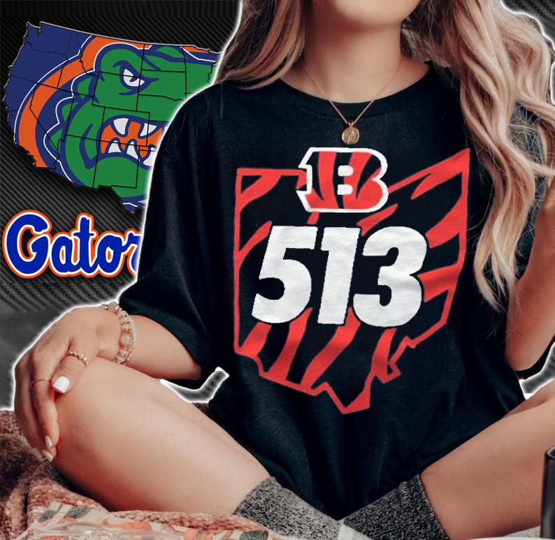 Cincinnati Bengals black hometown collection 513 T-shirt woman shirt