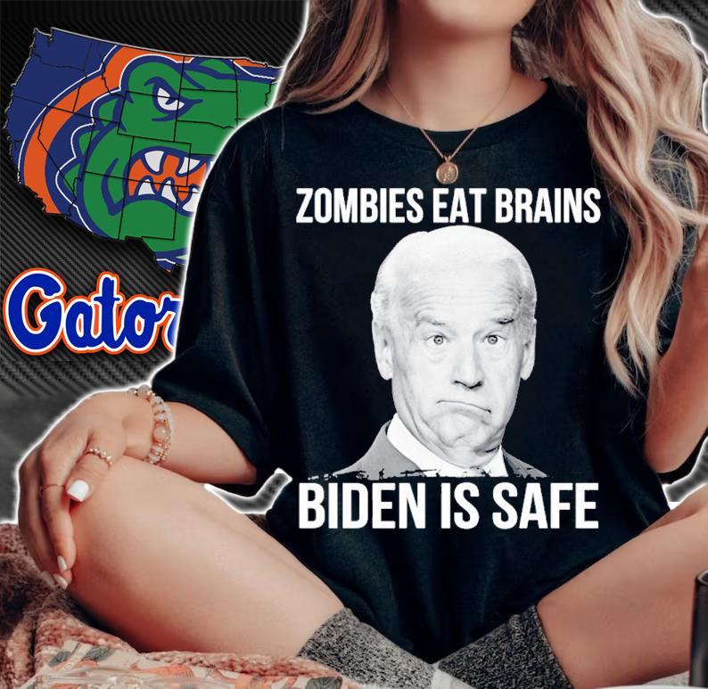 Joe Biden Zombies Eat Brains Biden Is Safe Shirt woman shirt
