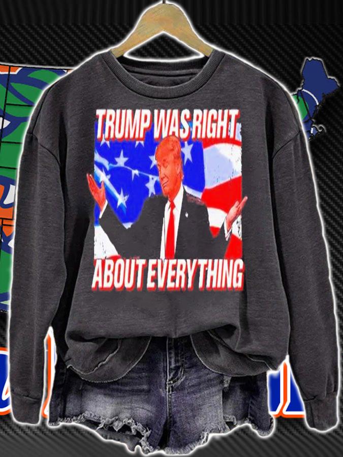 Trump was right about everything 2022 American flag shirt
