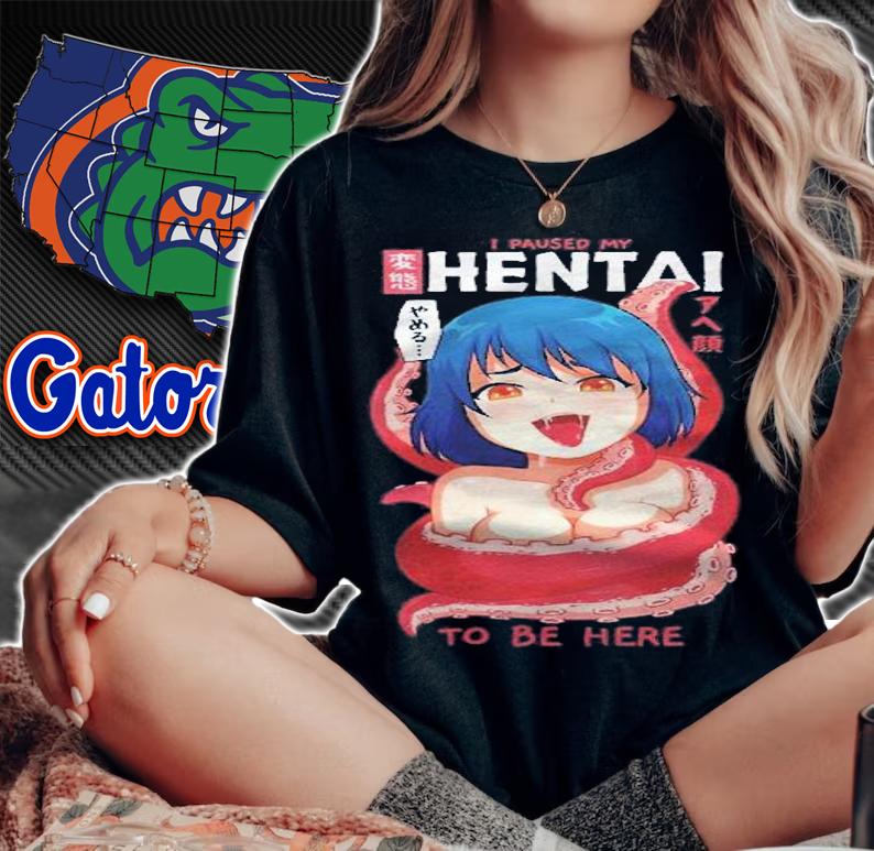 Funny Anime Girl I Paused My Anime To Be Here Tentacle Shirt woman shirt